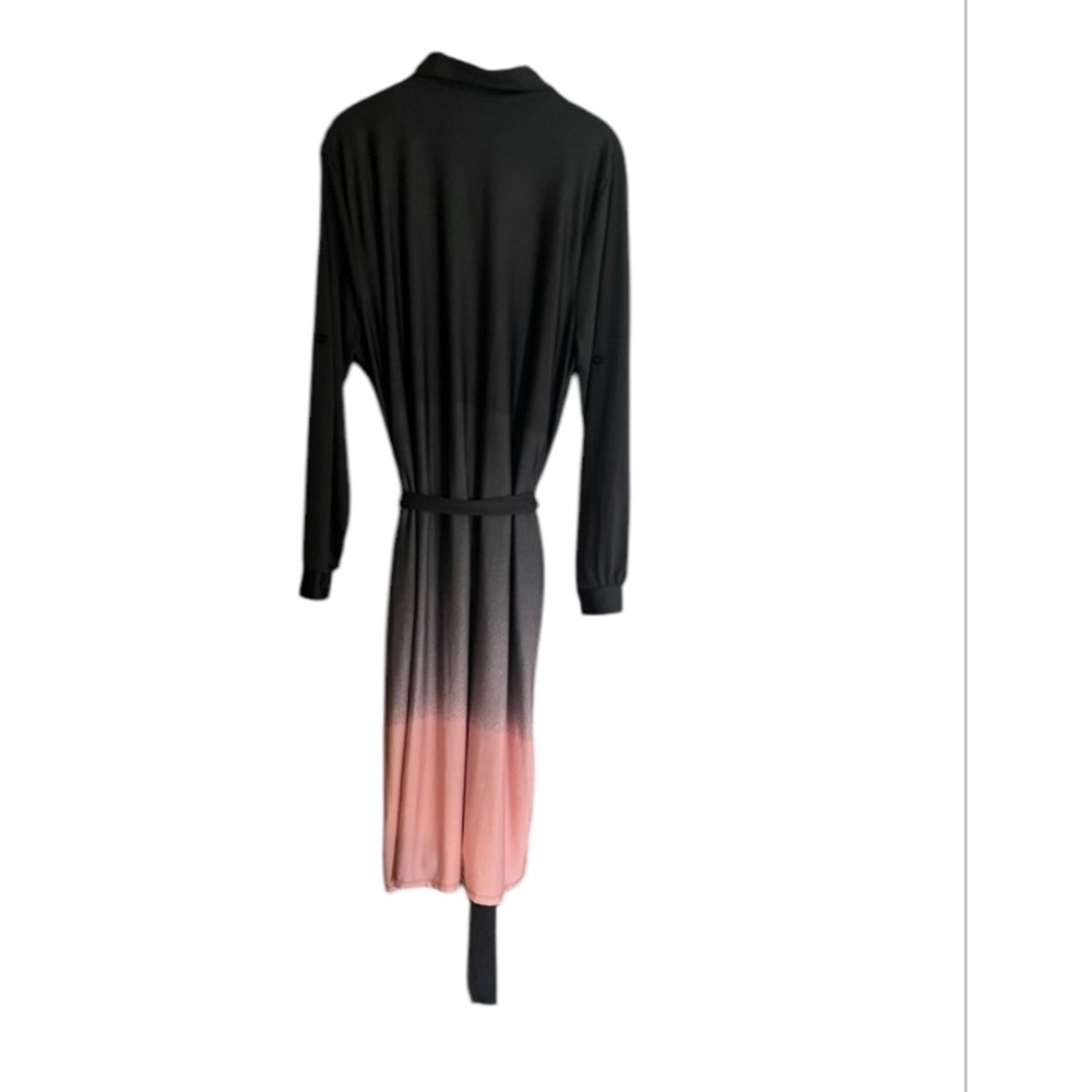 Black/Pink Ombré Button Up Dress Women’s Size Large - Picture 2 of 3